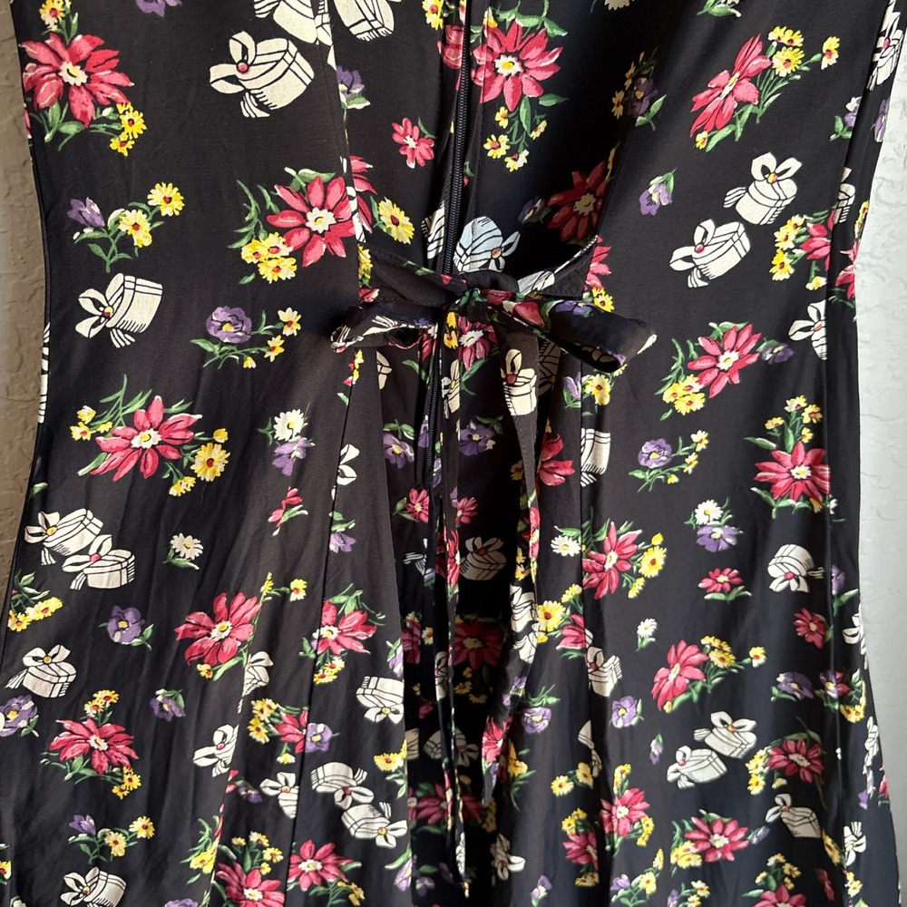 Women M/L Vintage Dress Maxi Floral Short Sleeve 90s Feminine Garden Coquette - Picture 6 of 15